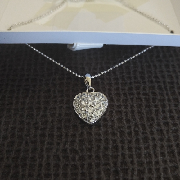 Ava Ro🚣 Silver Pave Heart❤ Pendant Necklace - NIB - Picture 15 of 15